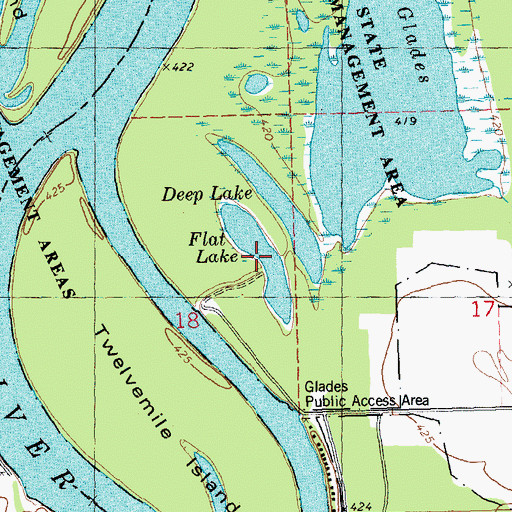 Topographic Map of Flat Lake, IL