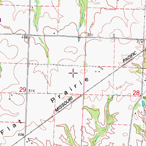Topographic Map of Flat Prairie, IL