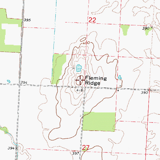 Topographic Map of Fleming Ridge, IL