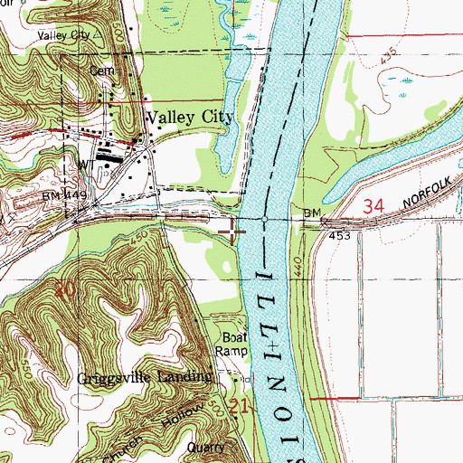 Topographic Map of Flint Creek, IL