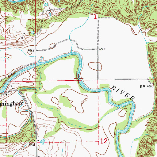 Topographic Map of Flour Creek, IL