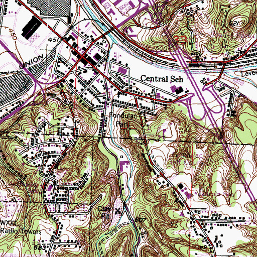 Topographic Map of Fondulac Park, IL