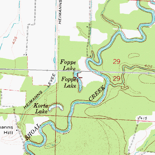 Topographic Map of Foppe Lake, IL