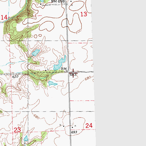 Topographic Map of Ford School (historical), IL