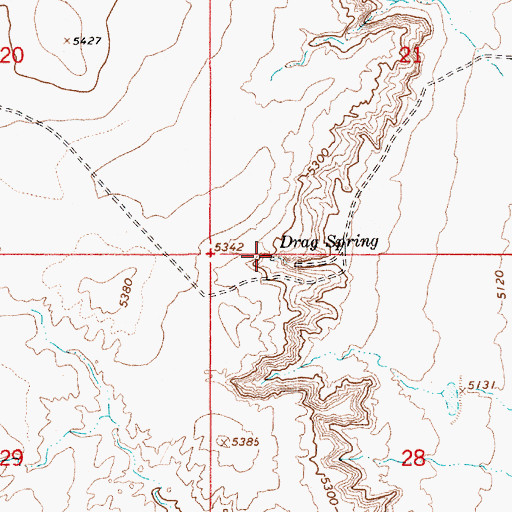 Topographic Map of Drag Spring, AZ