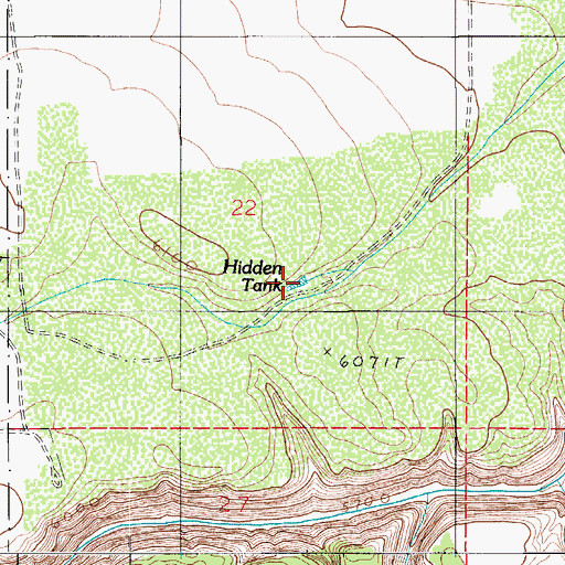 Topographic Map of Hidden Tank, AZ