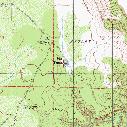 Topographic Map of Elk Tank, AZ