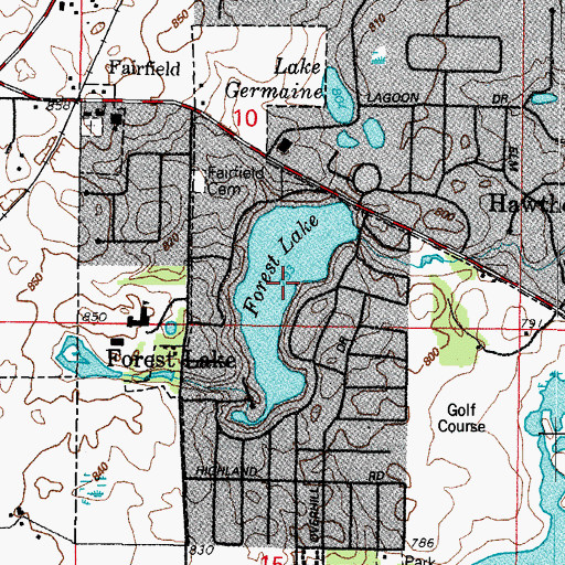 Topographic Map of Forest Lake, IL