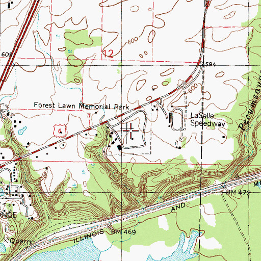 Topographic Map of Forest Lawn Memorial Park, IL