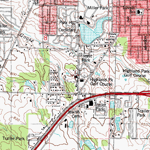 Topographic Map of Forest Park, IL