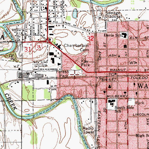Topographic Map of Forest Park, IL