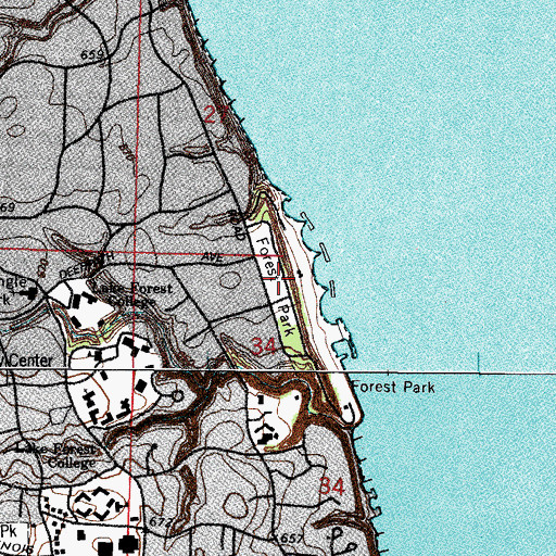 Topographic Map of Forest Park, IL