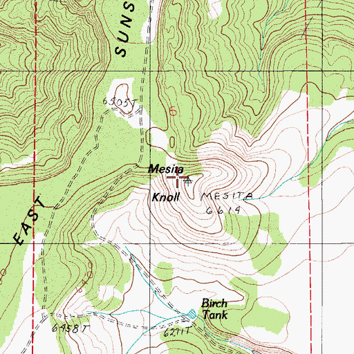 Topographic Map of Mesita Knoll, AZ