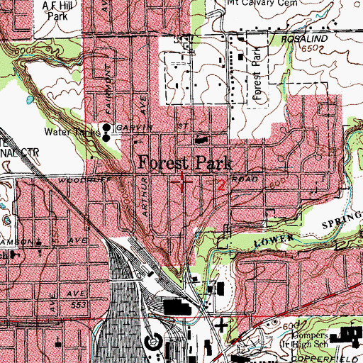 Topographic Map of Forest Park, IL
