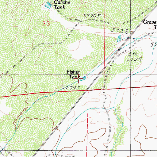 Topographic Map of Fisher Tank, AZ