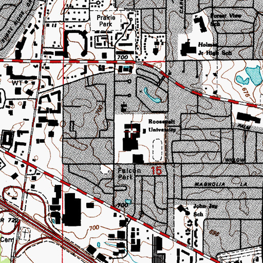 Topographic Map of Forest View High School (historical), IL