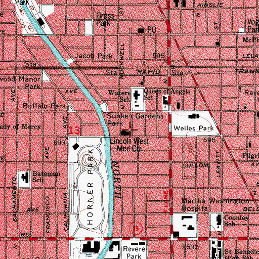 Topographic Map of Forkosh Hospital, IL