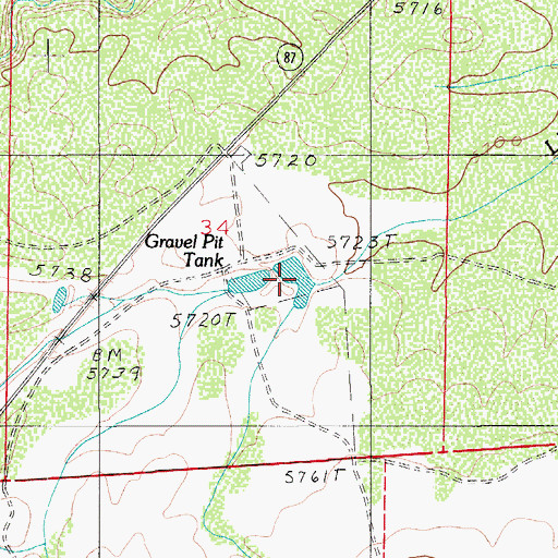 Topographic Map of Gravel Pit Tank, AZ