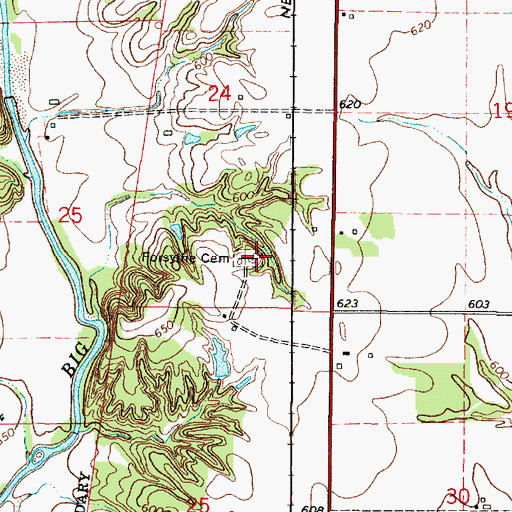 Topographic Map of Forsythe Cemetery, IL
