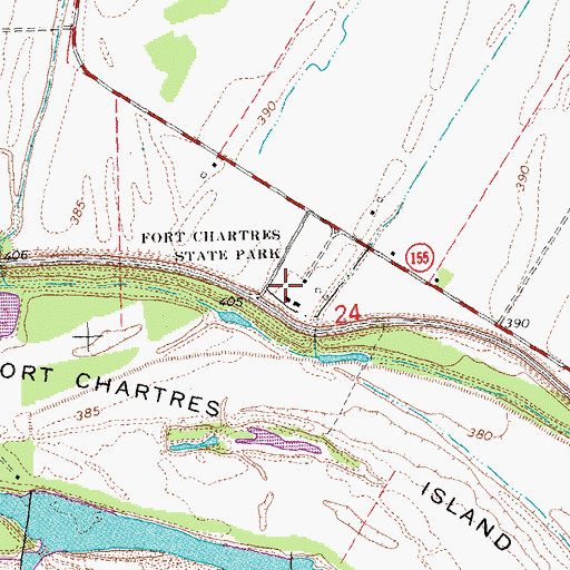 Topographic Map of Fort Chartres State Park, IL