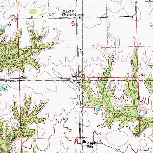 Topographic Map of Fort Henry School (historical), IL