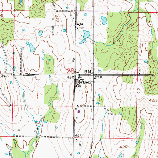 Topographic Map of Fortney United Methodist Church, IL