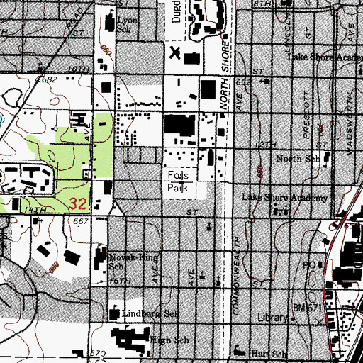Topographic Map of Foss Park, IL