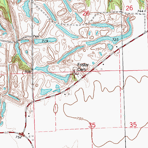 Topographic Map of Shumaker Cemetery, IL