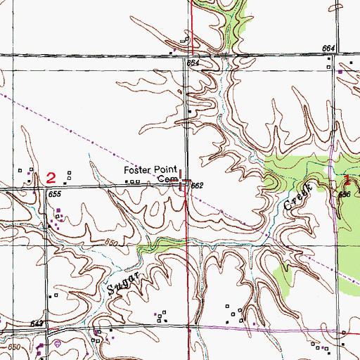 Topographic Map of Foster Point Cemetery, IL
