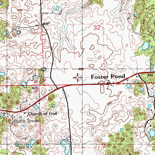 Topographic Map of Foster Pond, IL