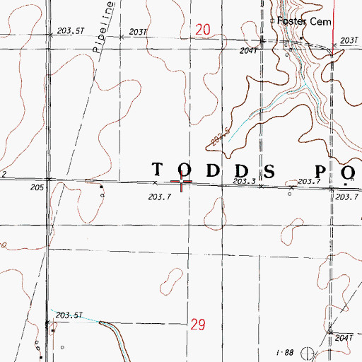 Topographic Map of Foster School (historical), IL