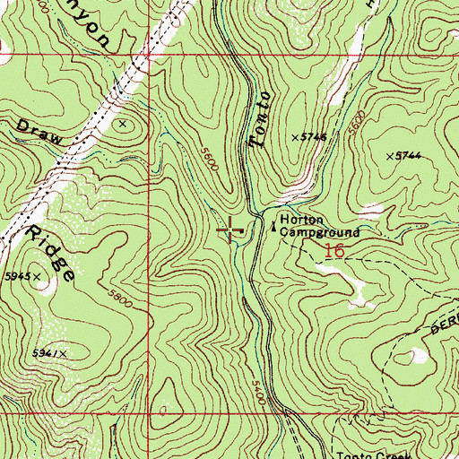 Topographic Map of Horton Picnic Area, AZ