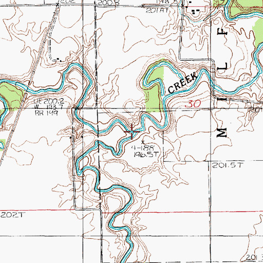 Topographic Map of Fountain Creek, IL