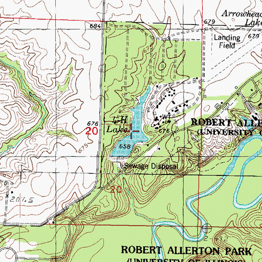 Topographic Map of Four-H Lake, IL