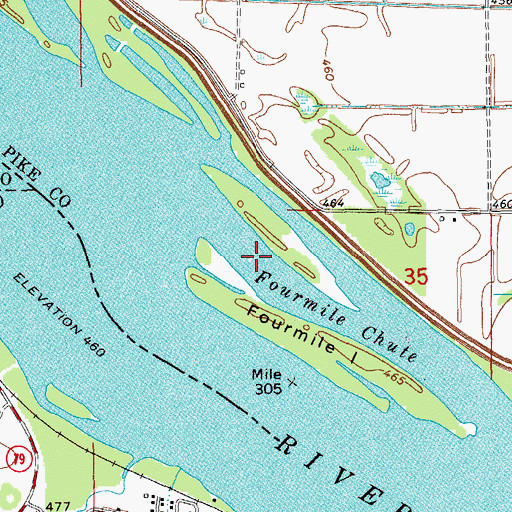 Topographic Map of Fourmile Chute, IL