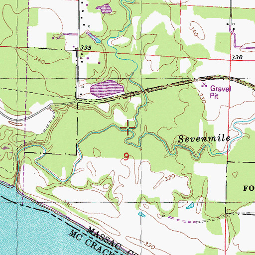 Topographic Map of Fourmile Creek, IL