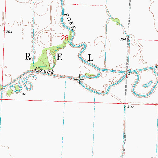 Topographic Map of Fourmile Creek, IL