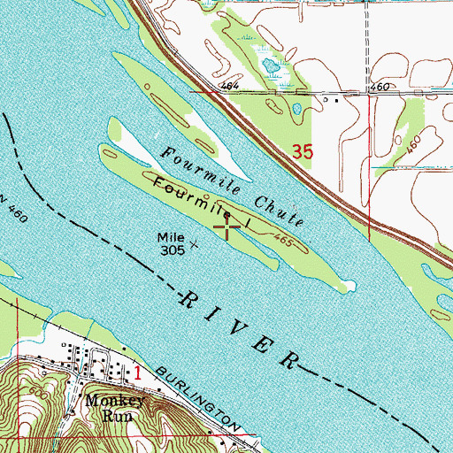 Topographic Map of Fourmile Island, IL