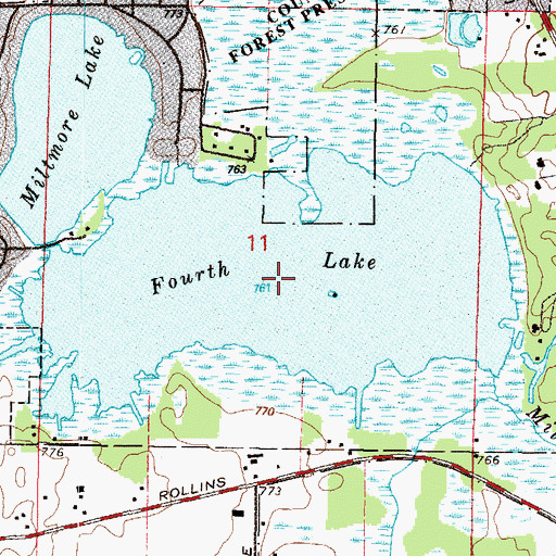 Topographic Map of Fourth Lake, IL