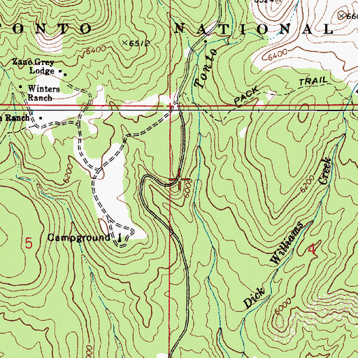 Topographic Map of Bush Cabin, AZ