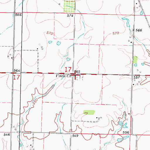 Topographic Map of Fouts Church, IL