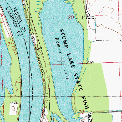 Topographic Map of Fowler Lake, IL