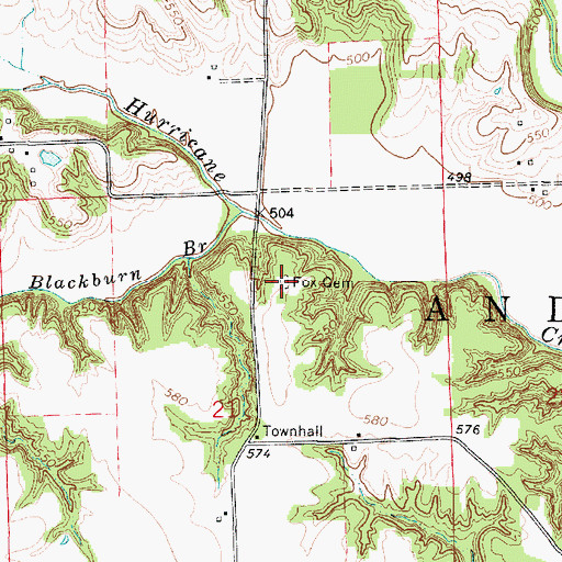 Topographic Map of Fox Cemetery, IL