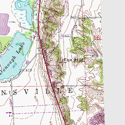 Topographic Map of Fox Hill, IL