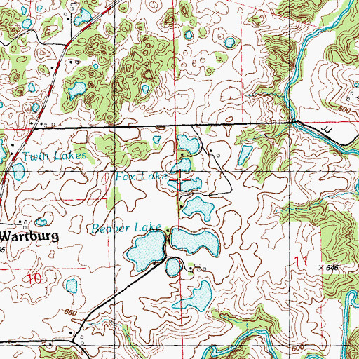 Topographic Map of Fox Lake, IL