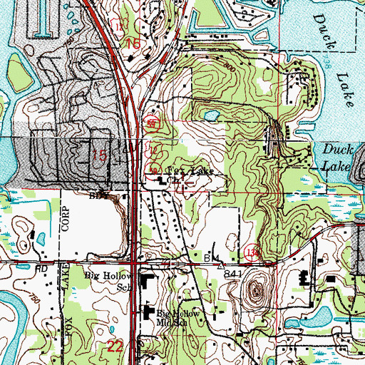 Topographic Map of Fox Lake Baptist Church, IL