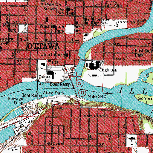 Topographic Map of Fox River, IL