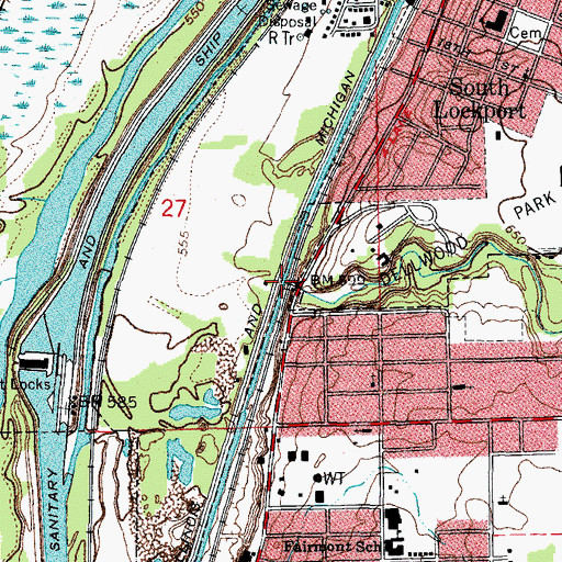 Topographic Map of Fraction Run, IL