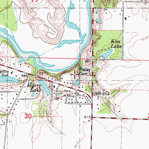 Topographic Map of Fraley Cemetery, IL