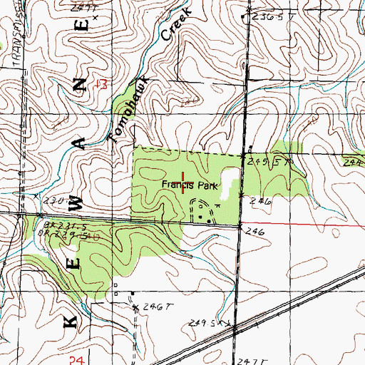 Topographic Map of Francis Park, IL